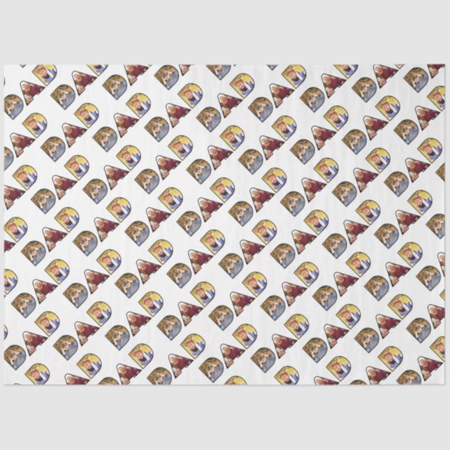 Papel De Seda Padrão Personalizado de Colagem de Fotos do Pai do (Frente )