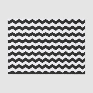 Papel De Seda Padrão preto e branco moderno Chevron Zigzag