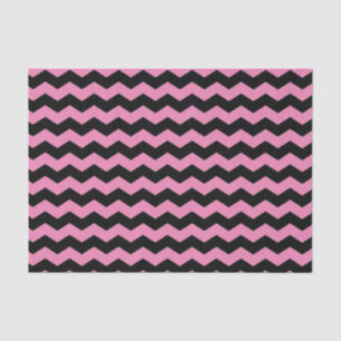 Papel De Seda Padrão preto e rosa moderno Chevron Zigzag