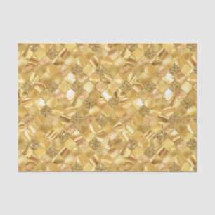 Papel De Seda Padrão Quatrefoil Marroquino Dourado