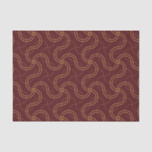 Papel De Seda Padrão Red Luxurious Wavy Stripes