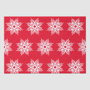 Papel De Seda Padrão Red White Snowflake