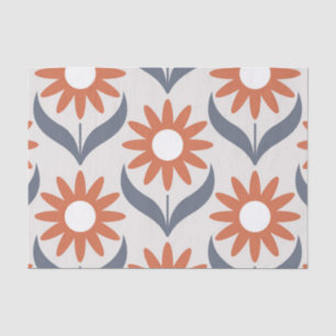 Papel De Seda Padrão retrofloral escente escandinavo,flor retrô,