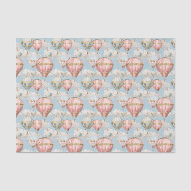 Papel De Seda Padrão Romântico de Balão de Ar Decoupage (Frente )