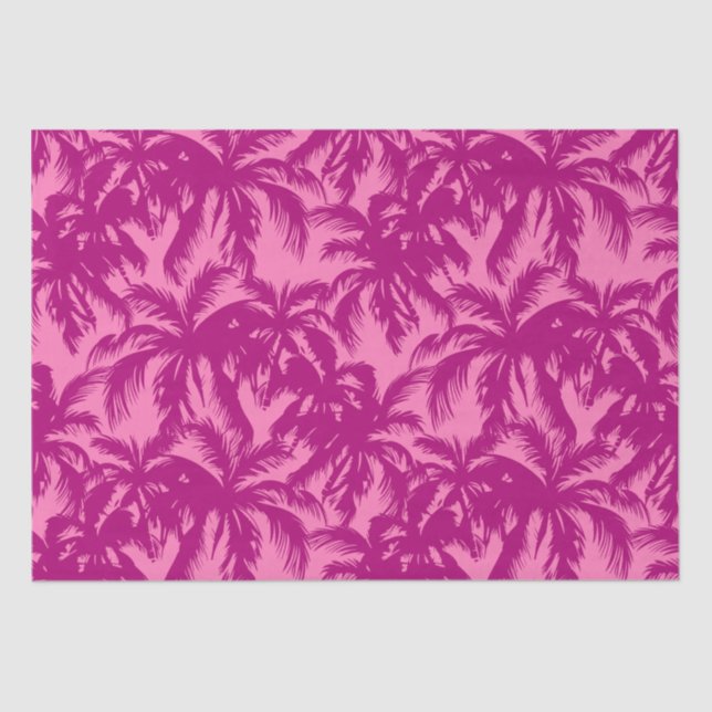 Papel De Seda Padrão rosa brilhante Palm (Frente )