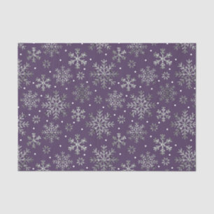 Papel De Seda Padrão Roxo dos Flocos de Neve