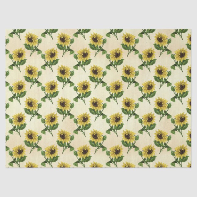 Papel De Seda Padrão russo do girassol (Frente )