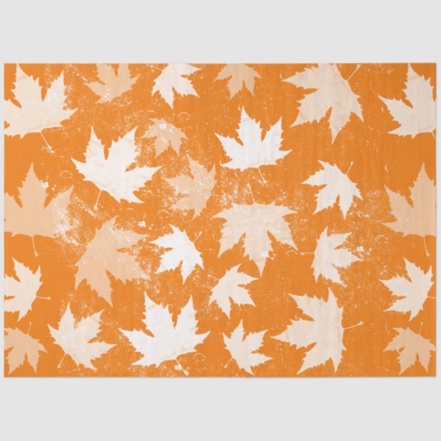 Papel De Seda Padrão Rustic Autumn Fall Deixa (Frente )