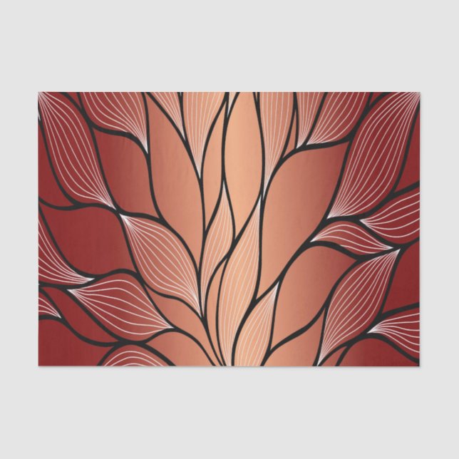 Papel De Seda Padrão Rustic Coppery Bronze de Licença (Frente )