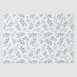 Papel De Seda Padrão Rustic Watercolor Greenery Eucalyptus