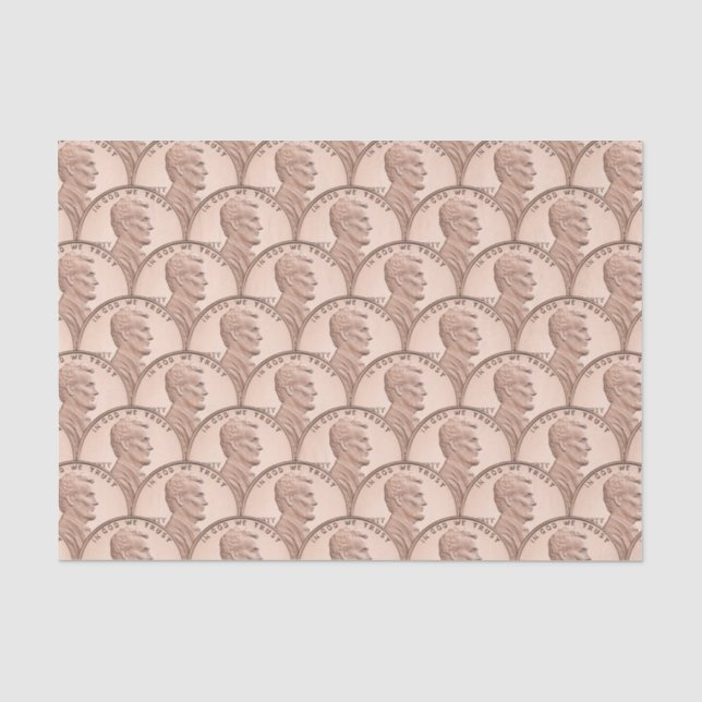 Papel De Seda Padrão Seamless da Moeda Lincoln – Moedas de Cobre (Frente )
