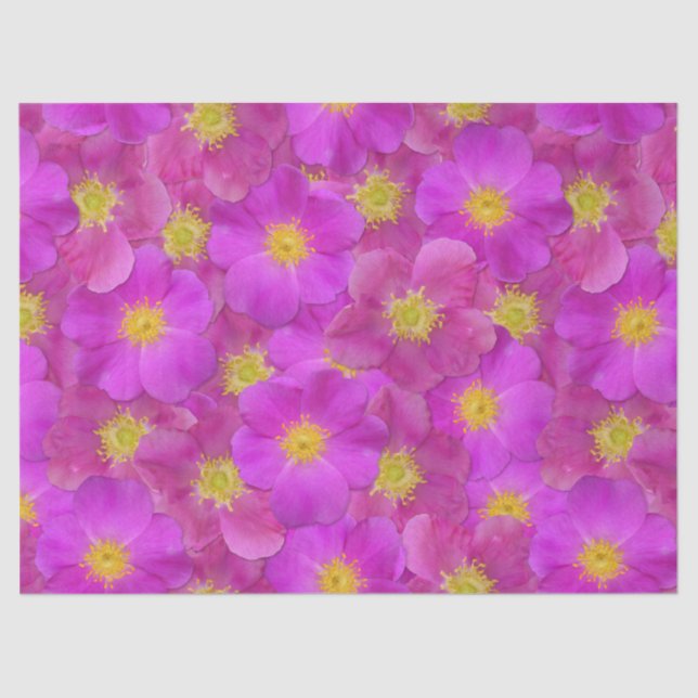 Papel De Seda Padrão Selvagem de Rosa (Frente )