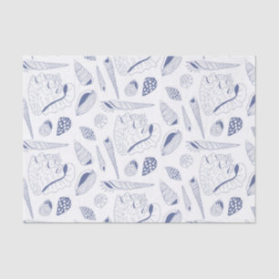 Papel De Seda Padrão sem costura com conchas marinhas