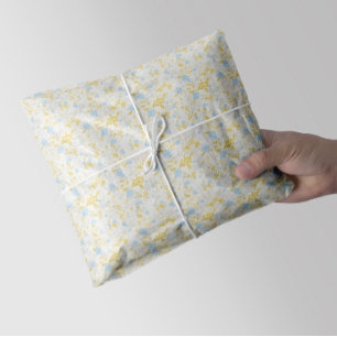 Papel De Seda Padrão sem costura da Flor Turquesa Floral
