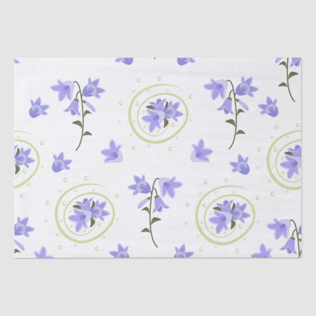 Papel De Seda Padrão sem descontinuidades do Bellflower (Frente )