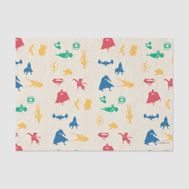 Papel De Seda Padrão Silhouette da Liga Super-Animais e Justiça (Frente )