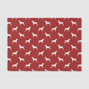 Papel De Seda Padrão Silhuetas Vizsla Vermelho