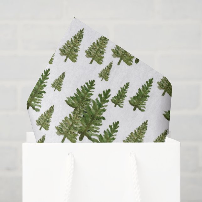 Papel De Seda Padrão Simples de Árvores de Pinheiro Vegetação de (Sacola de presentes)