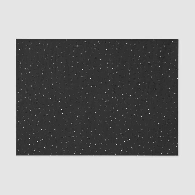 Papel De Seda Padrão Simples de Flocos de Neve Preto e Branco (Frente )