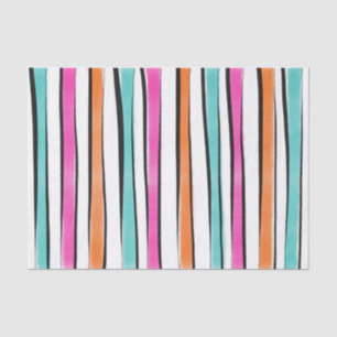 Papel De Seda Padrão Simples de Stripe de Watercolor