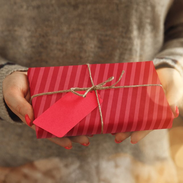 Papel De Seda Padrão Simples Vermelho Branco Cachorro Clássico S (Simple red striped tissue paper. )