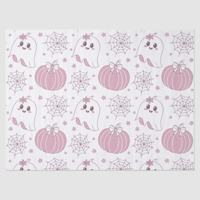 Papel De Seda Padrão Soft Goth Pastel de Halloween (Frente )