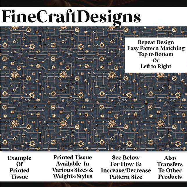 Papel De Seda Padrão Steampunk De Ursos E Tubagens Dissociação B (Criador carregado)