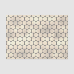 Papel De Seda Padrão texturizado de mel em amarelo pálido Dourad