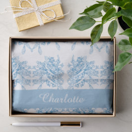 Papel De Seda Padrão Toile Francês Azul