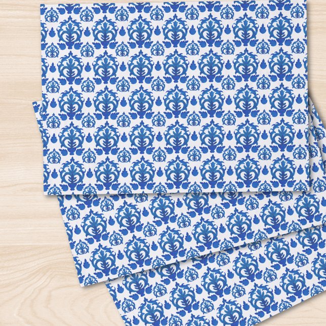 Papel De Seda Padrão Toile Francês Azul (Criador carregado)