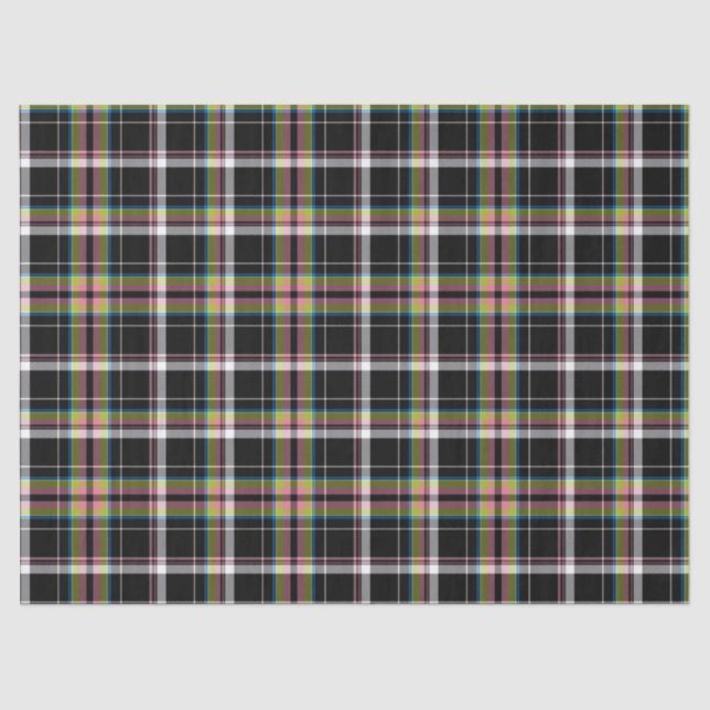 Papel De Seda Padrão Tradicional de Tartan Verde-oliva Moderno  (Frente )