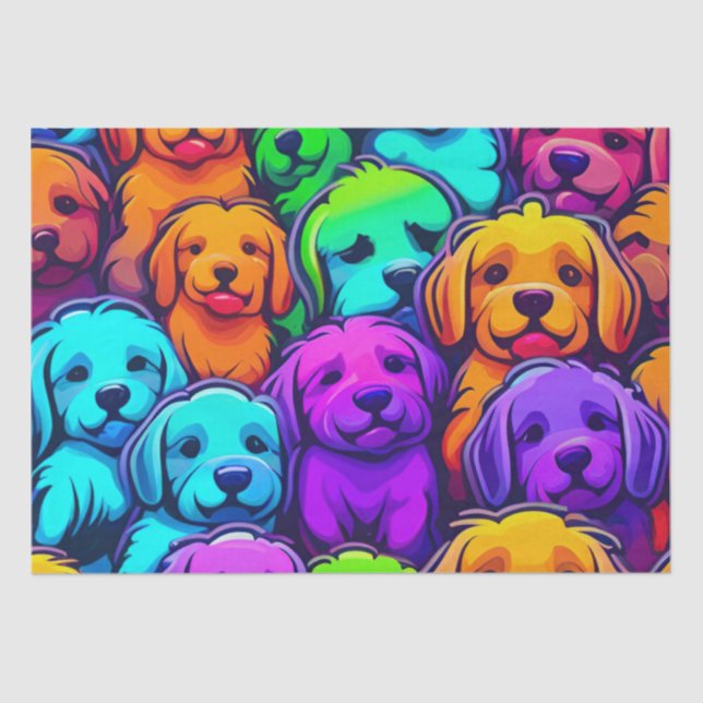 Papel De Seda Padrão Trendy dog para Pet Lovers (Frente )