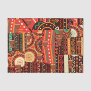 Papel De Seda Padrão tribal afrocêntrico do Kente