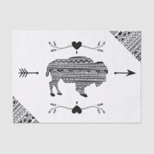 Papel De Seda Padrão Tribal Boho Buffalo