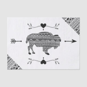 Papel De Seda Padrão Tribal de Boho Buffalo