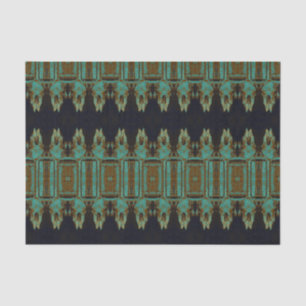 Papel De Seda Padrão Tribal Vintage Caveira de Touro Arte Marrom