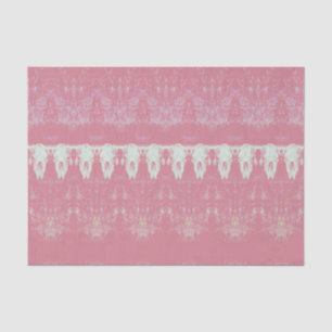 Papel De Seda Padrão Tribal Vintage Caveira de Touro Rosa Branco