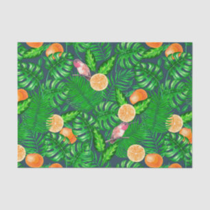 Papel De Seda Padrão tropical, beija-flores
