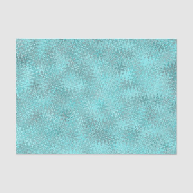Papel De Seda Padrão Turquoise Zigzag (Frente )