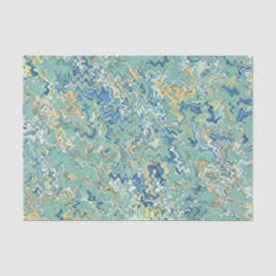 Papel De Seda Padrão Único Chic Verde Turquesa Verde Azul Teal