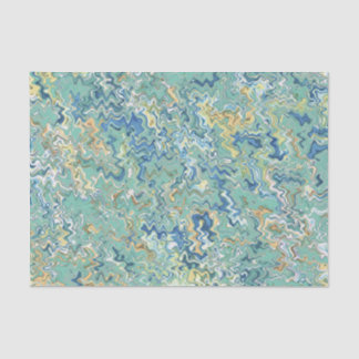 Papel De Seda Padrão Único Chic Verde Turquesa Verde Azul Teal