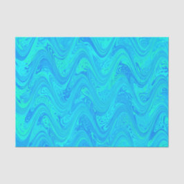 Papel De Seda Padrão Verde Azul Marbling