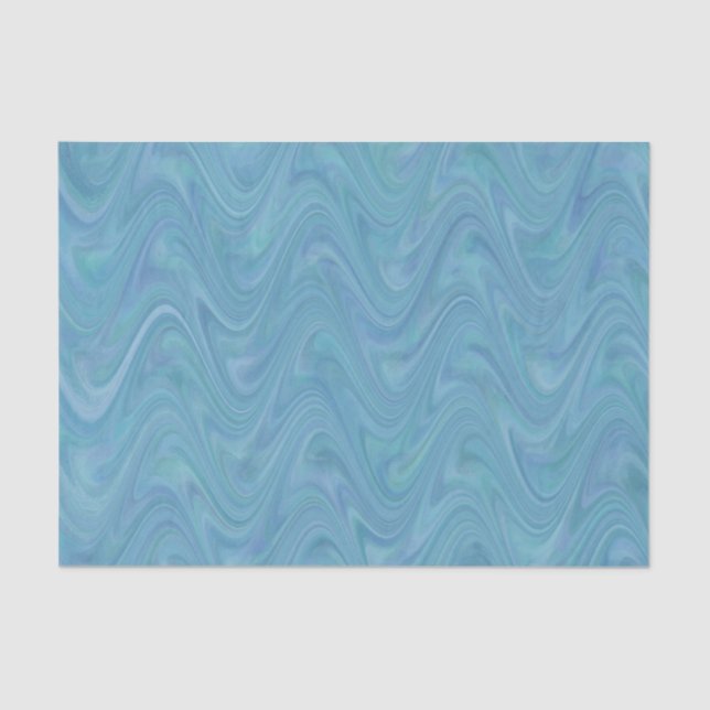 Papel De Seda Padrão Verde Azul Marbling (Frente )