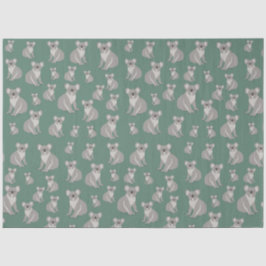 Papel De Seda Padrão Verde Cute Koala Eucalyptus
