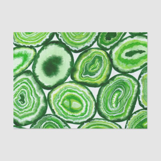 Papel De Seda Padrão verde de agata (Frente )