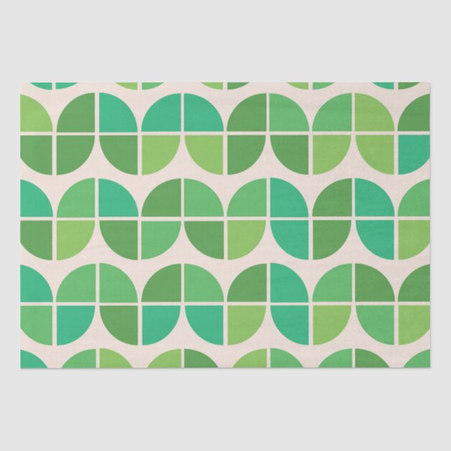 Papel De Seda Padrão Verde Lima Menta Abstrato Meados do Século (Frente )
