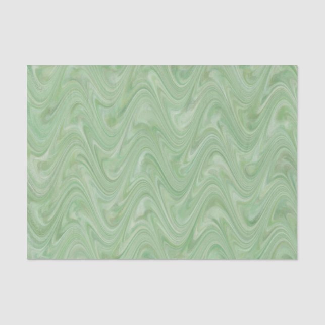 Papel De Seda Padrão Verde Marbling (Frente )