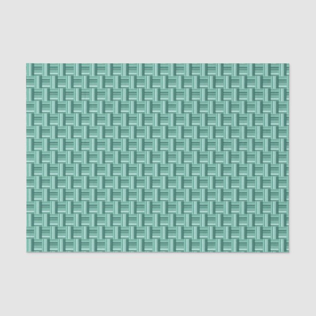 Papel De Seda Padrão Verde Teal Único (Frente )