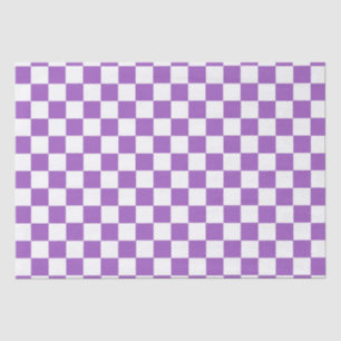 Papel De Seda Padrão Verificado com Púrpura e Branco Clássico