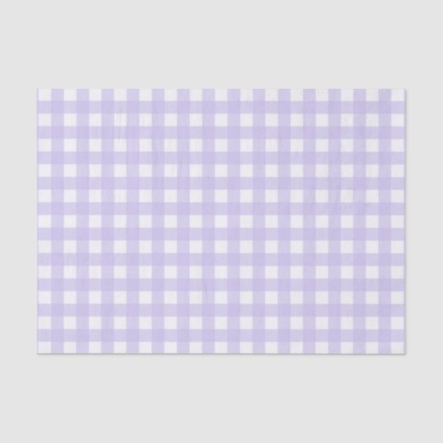 Papel De Seda Padrão Verificado de Gingham de Lavanda bonito (Frente )